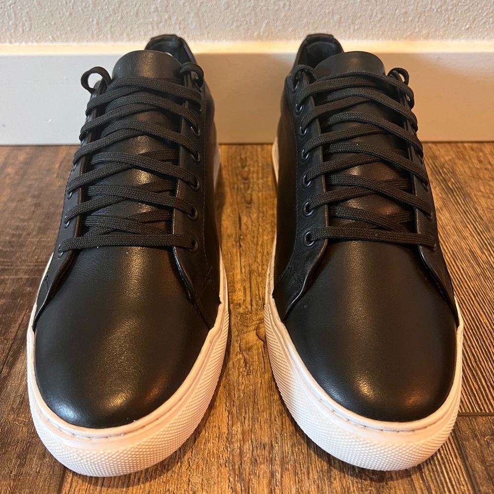 Black Leather Men's Sneakers